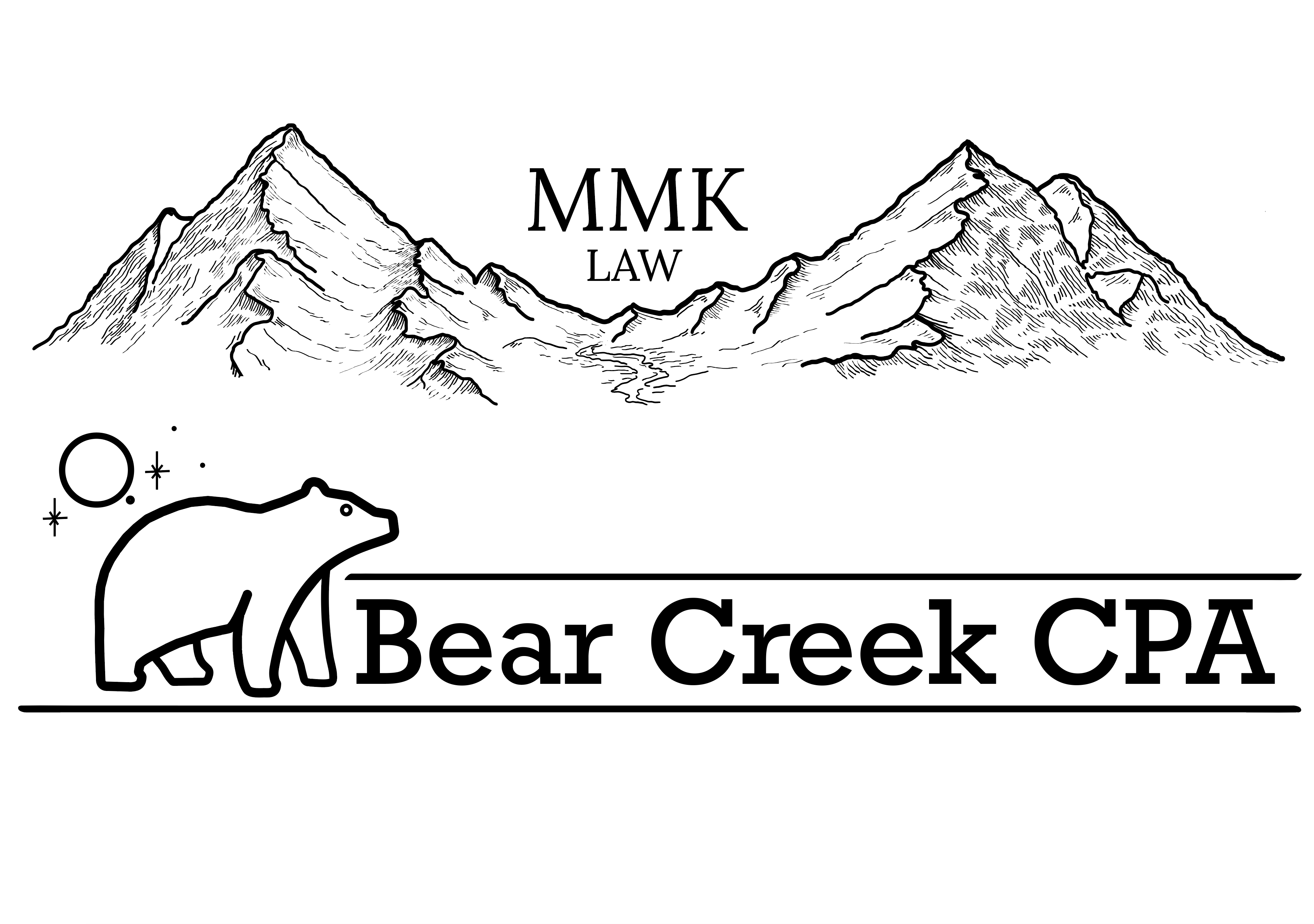 Logos for MMK Law and Bear Creek CPA